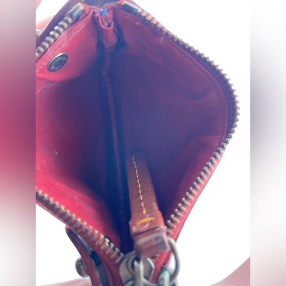 Dooney & Bourke Blue And Brown Signature Wristlet With Keychain​​​​​​​​​​​​​ - Picture 6 of 6